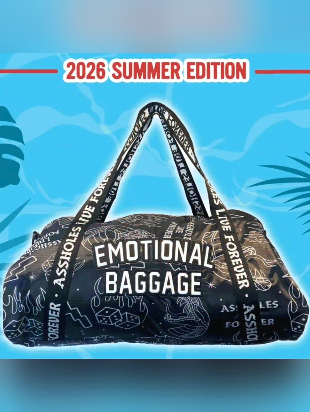 Assholes Live Forever - Emotional Baggage - Duffel Bag - Black